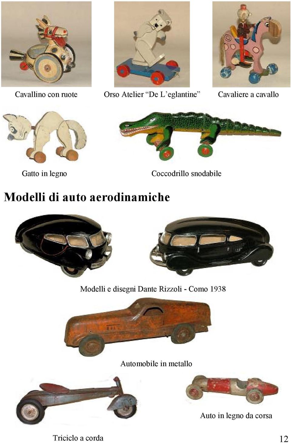 aerodinamiche Modelli e disegni Dante Rizzoli - Como 1938