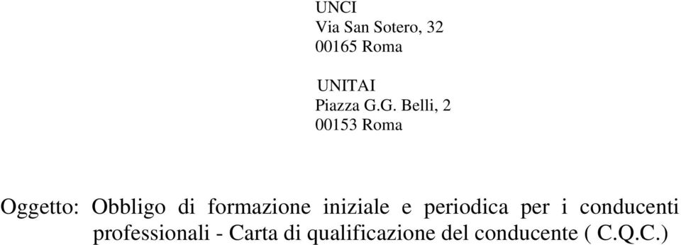 formazione iniziale e periodica per i conducenti