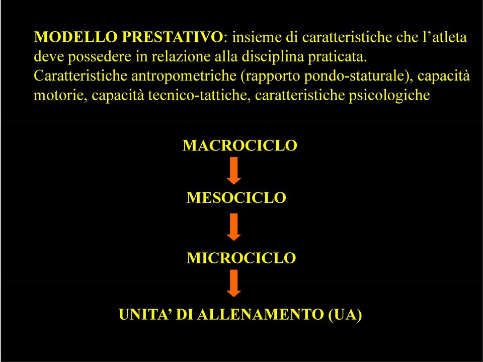 Caratteristiche antropometriche (rapporto pondo-staturale), capacità