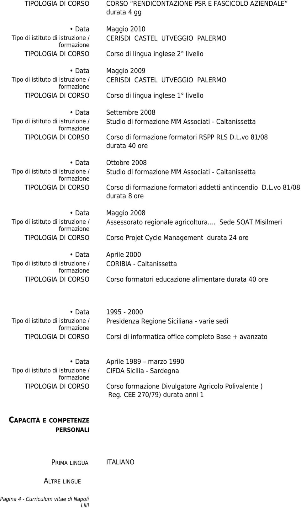 GIA DI CORSO Corso di formatori RSPP RLS