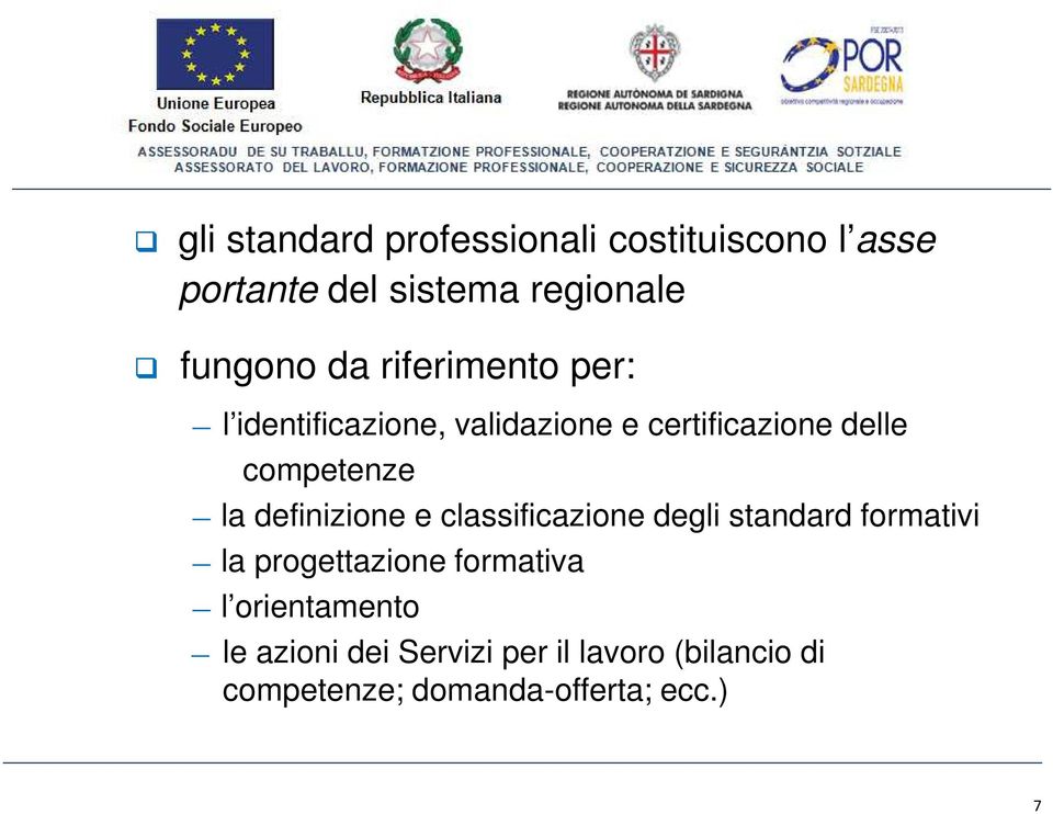 definizione e classificazione degli standard formativi la progettazione formativa l