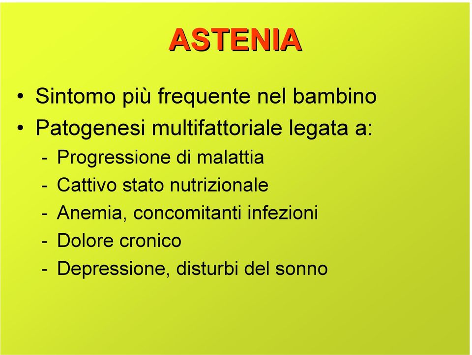 Cattivo stato nutrizionale - Anemia, concomitanti