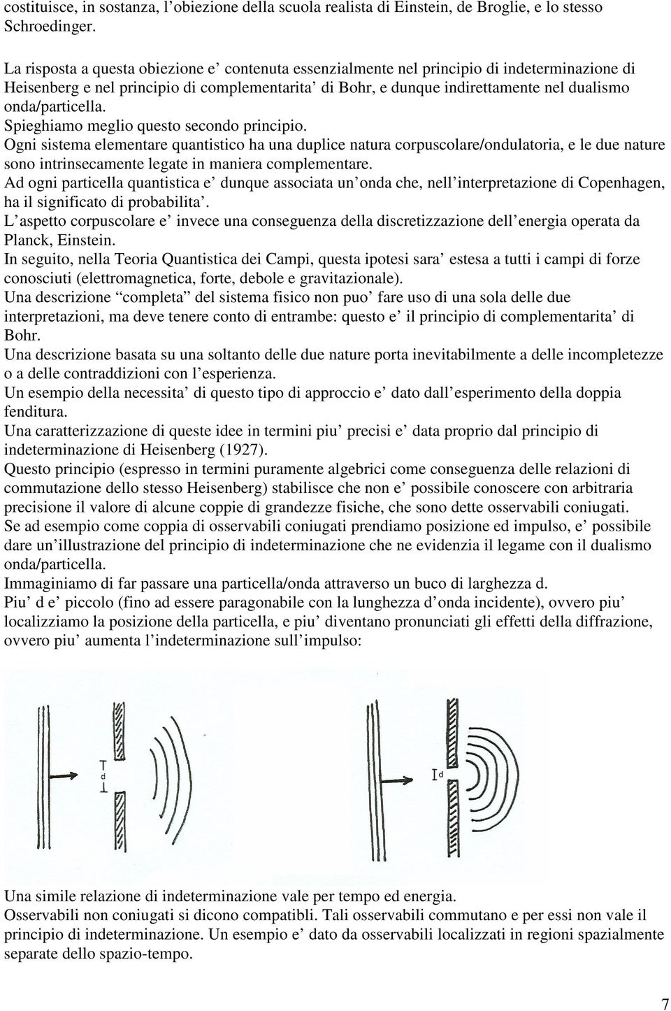 onda/particella. Spieghiamo meglio questo secondo principio.