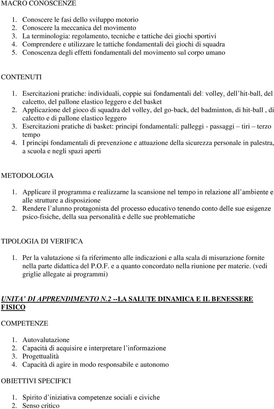 Esercitazioni pratiche: individuali, coppie sui fondamentali del: volley, dell hit-ball, del calcetto, del pallone elastico leggero e del basket 2.