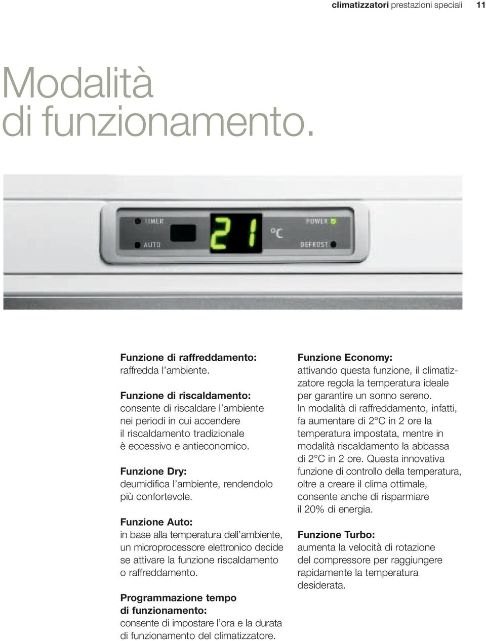 Funzione Dry: deumidifica l ambiente, rendendolo più confortevole.