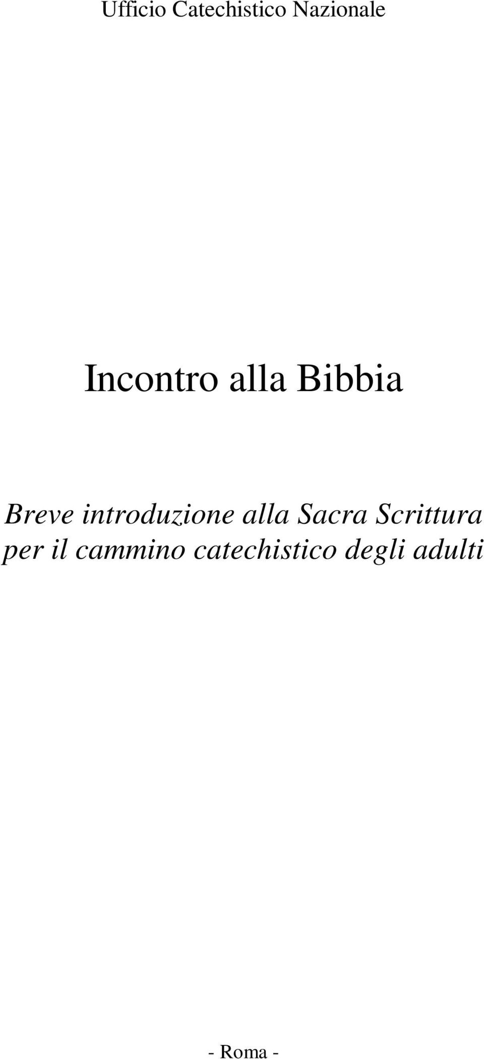 introduzione alla Sacra Scrittura