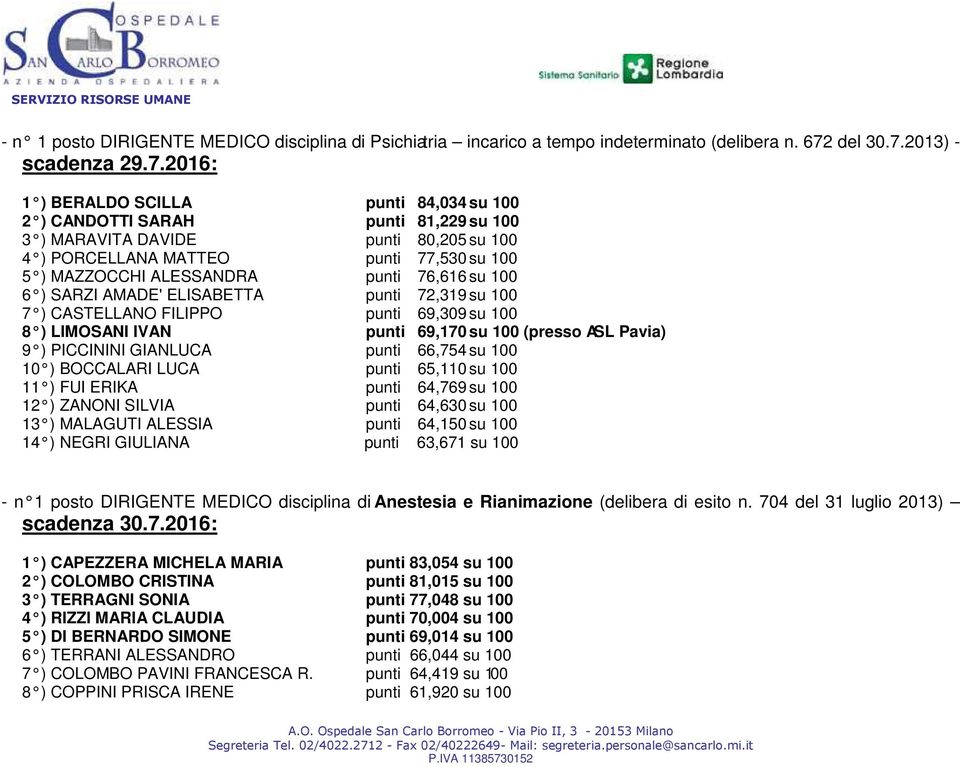 2013) - scadenza 29.7.