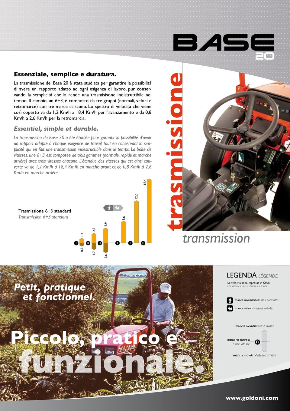 indistruttibile nel tempo. Il cambio, un 6+3, è composto da tre gruppi (normali, veloci e retromarce) con tre marce ciascuno.