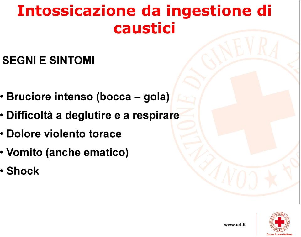 gola) Difficoltà a deglutire e a respirare