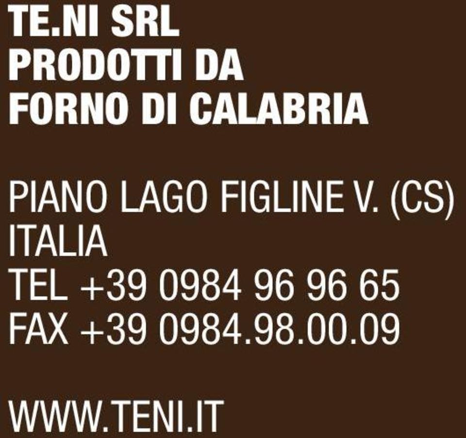 (CS) ITALIA TEL +39 0984 96 96