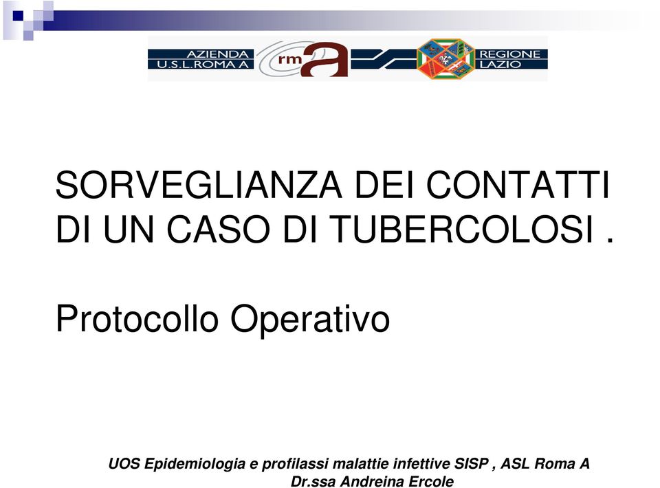 Protocollo Operativo UOS Epidemiologia e