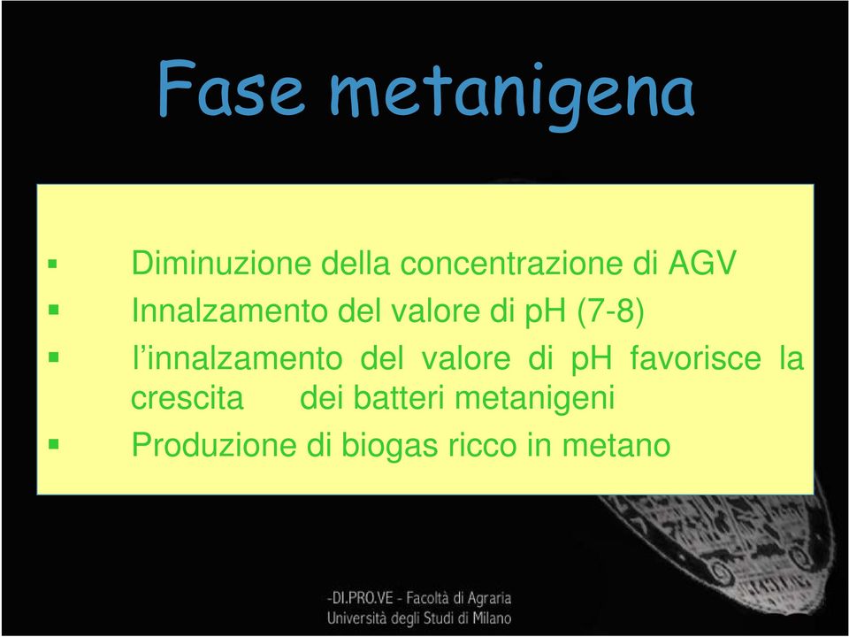 innalzamento del valore di ph favorisce la crescita