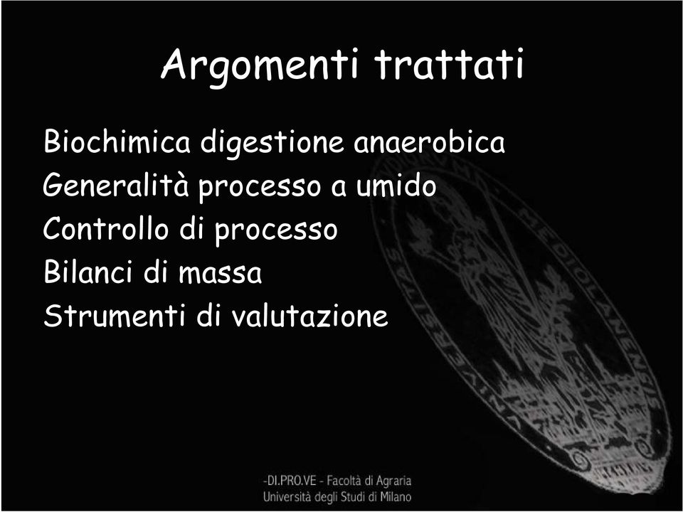 processo a umido Controllo di