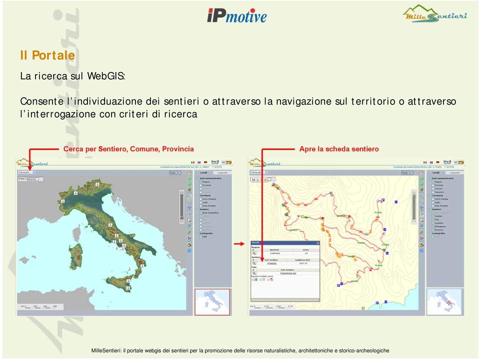 attraverso la navigazione sul territorio