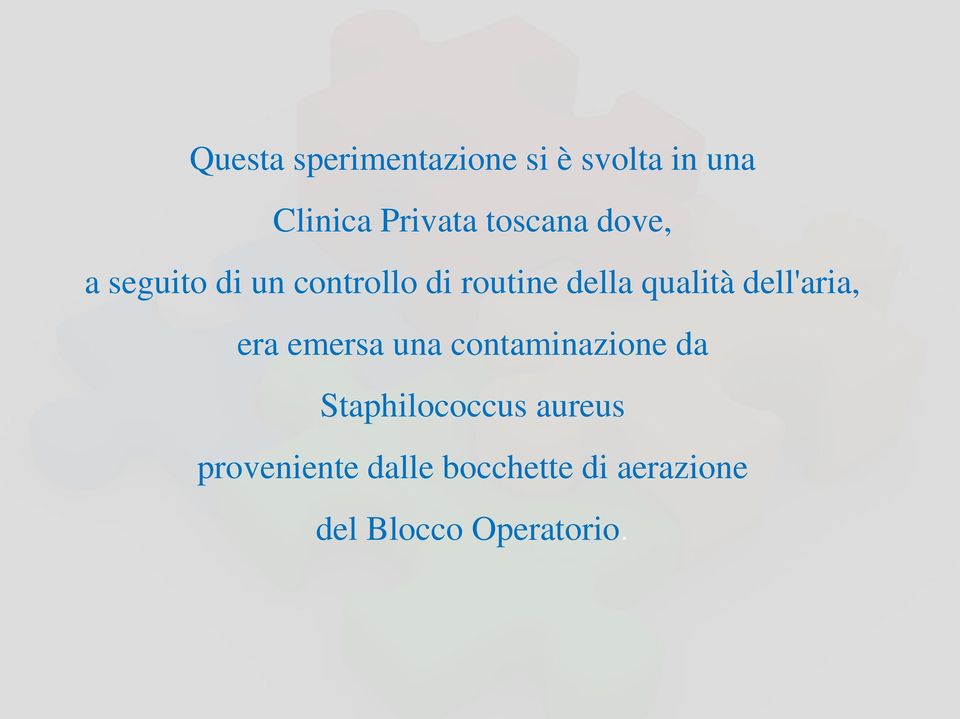 qualità dell'aria, era emersa una contaminazione da