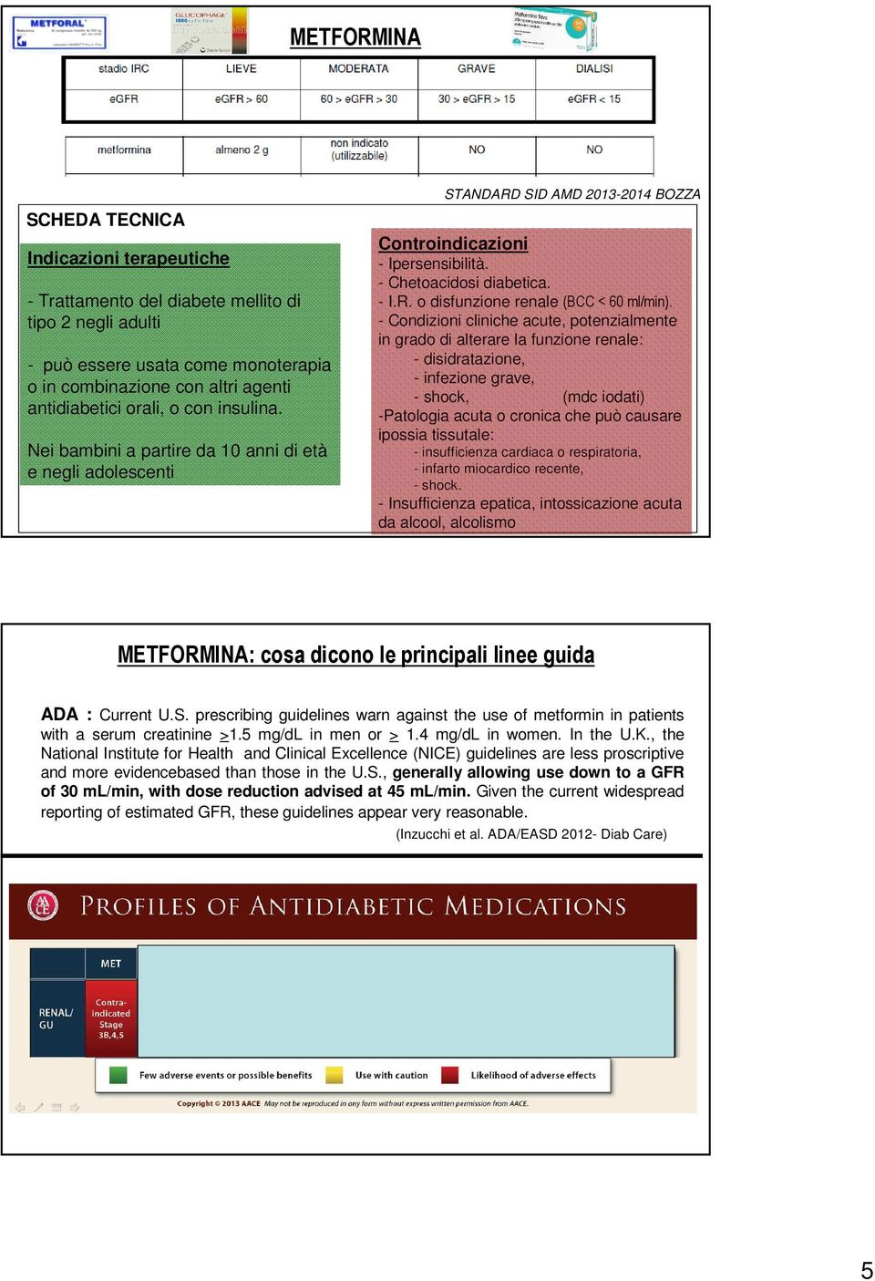 - Condizioni cliniche acute, potenzialmente in grado di alterare la funzione renale: - disidratazione, - infezione grave, - shock, (mdc iodati) -Patologia acuta o cronica che può causare ipossia