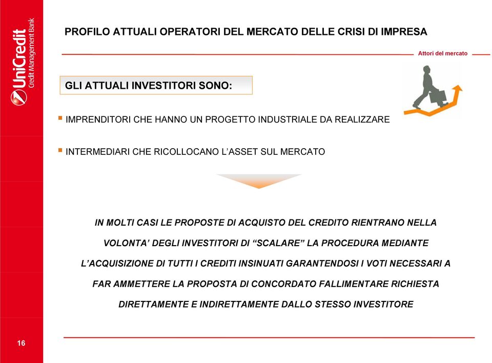 RIENTRANO NELLA VOLONTA DEGLI INVESTITORI DI SCALARE LA PROCEDURA MEDIANTE L ACQUISIZIONE DI TUTTI I CREDITI INSINUATI GARANTENDOSI I