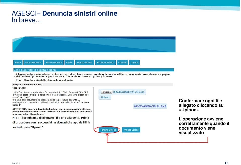 operazione avviene correttamente