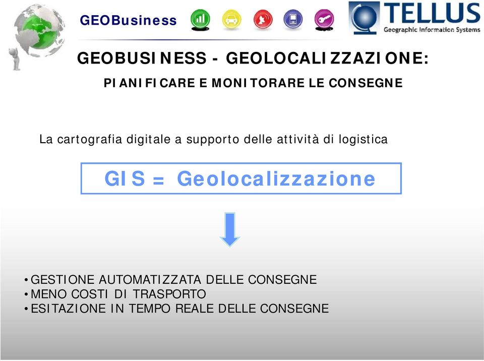 logistica GIS = Geolocalizzazione GESTIONE AUTOMATIZZATA DELLE