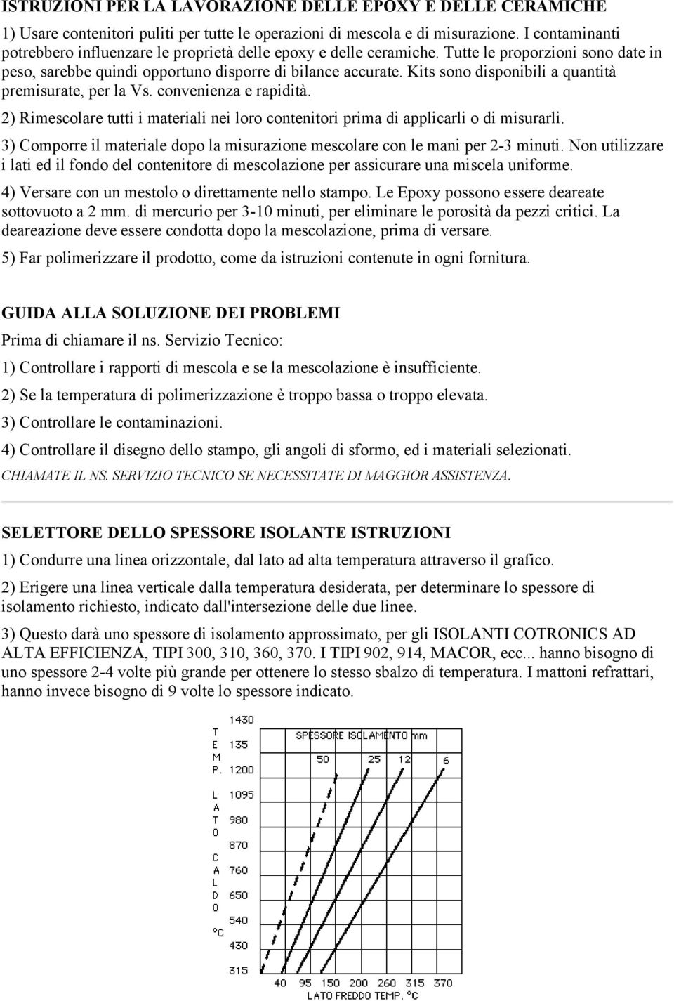 Kits sono disponibili a quantità premisurate, per la Vs. convenienza e rapidità. 2) Rimescolare tutti i materiali nei loro contenitori prima di applicarli o di misurarli.