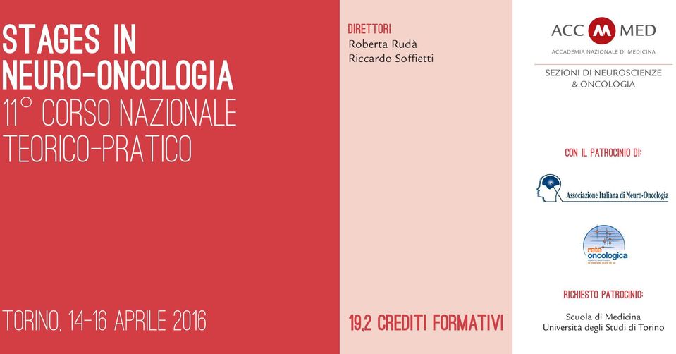 patrocinio di: Torino, 14-16 aprile 2016 19,2 crediti