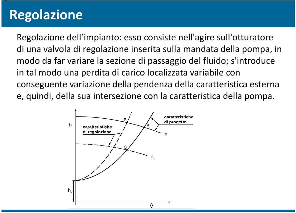 fluido; s'introduce in tal modo una perdita di carico localizzata variabile con conseguente variazione