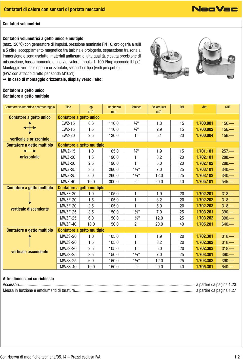 materiali antiusura di alta qualità, elevata precisione di misurazione, basso momento di inerzia, valore impulsi 1-100 l/lmp (secondo il tipo).