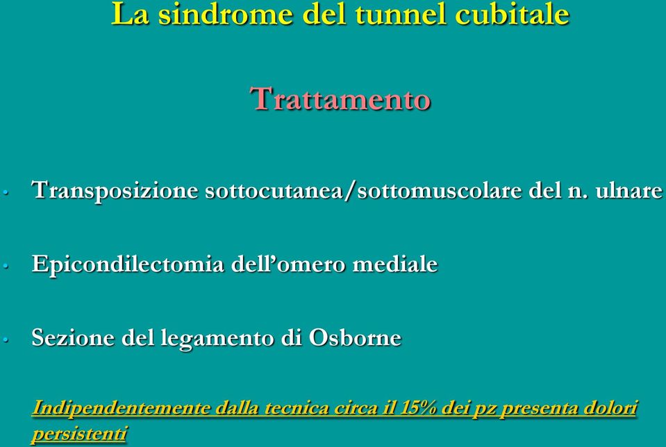 ulnare Epicondilectomia dell omero mediale Sezione del