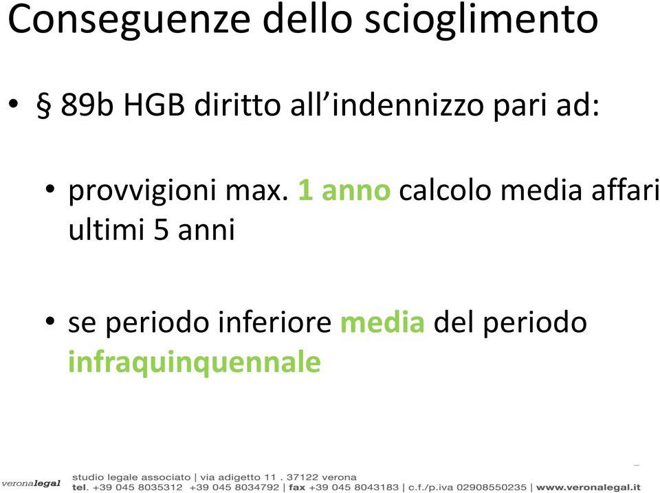 1 anno calcolo media affari ultimi 5 anni se