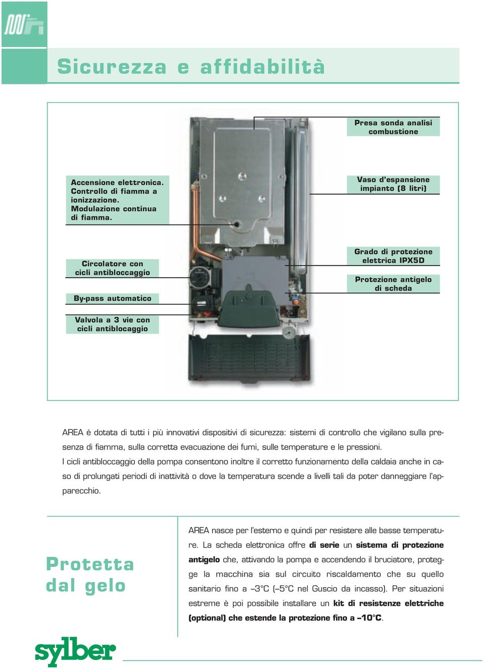 AREA é dotata di tutti i più innovativi dispositivi di sicurezza: sistemi di controllo che vigilano sulla presenza di fiaa, sulla corretta evacuazione dei fumi, sulle temperature e le pressioni.