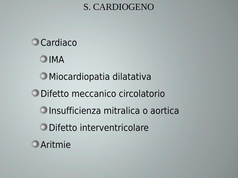 meccanico circolatorio Insufficienza