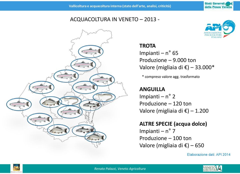 trasformato ANGUILLA Impianti n 2 Produzione 120 ton Valore (migliaia di ) 1.