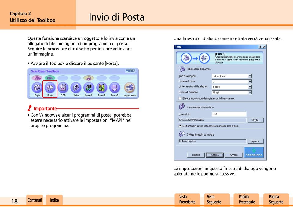 Avviare il Toolbox e cliccare il pulsante [Posta].