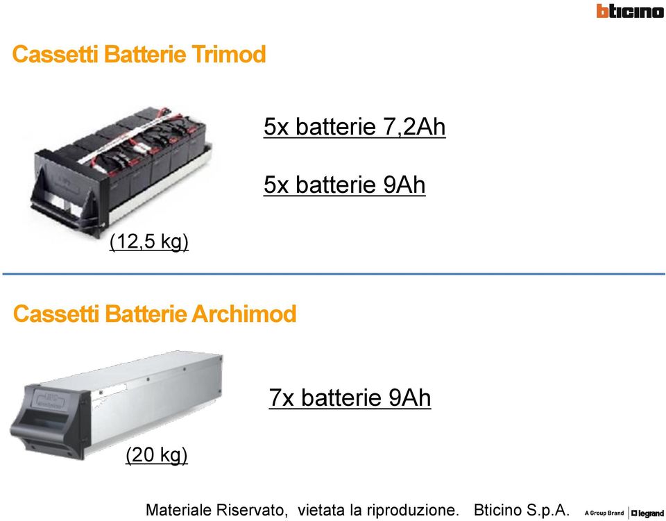 5x batterie 9Ah Cassetti