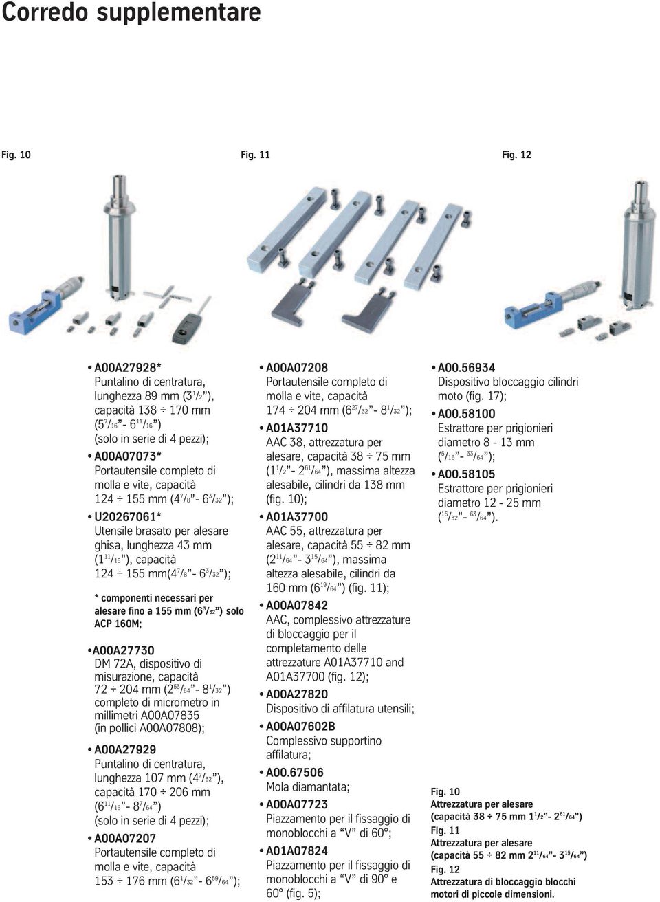 155 mm (4 7 /8-6 3 /32 ); U20267061* Utensile brasato per alesare ghisa, lunghezza 43 mm (1 11 /16 ), capacità 124 155 mm(4 7 /8-6 3 /32 ); * componenti necessari per alesare fino a 155 mm (6 3 /32 )