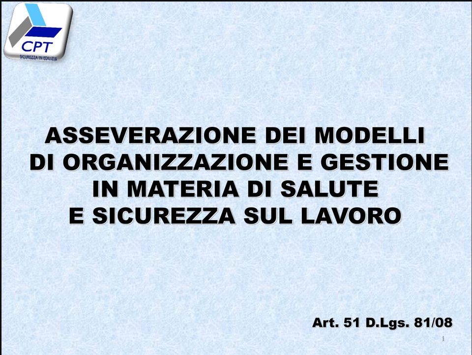 MATERIA DI SALUTE E SICUREZZA