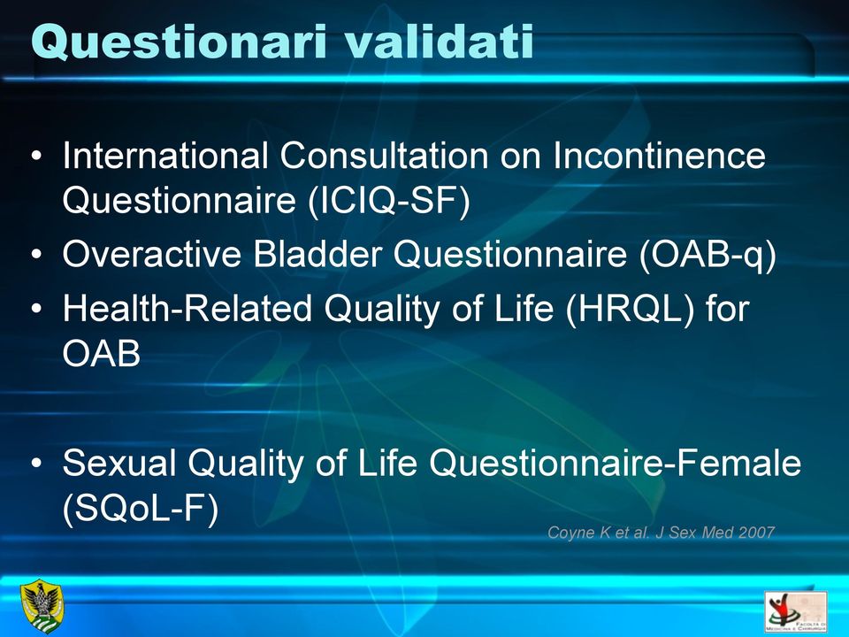 Health-Related Quality of Life (HRQL) for OAB Sexual Quality of