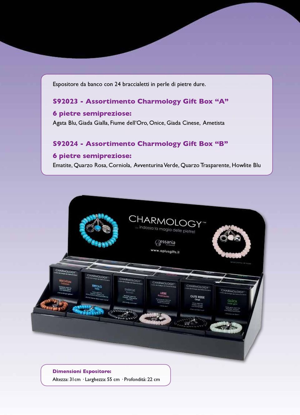 Oro, Onice, Giada Cinese, Ametista S92024 - Assortimento Charmology Gift Box B 6 pietre semipreziose: