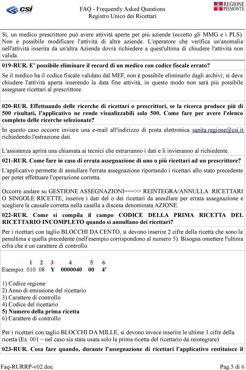 E' possibile eliminare il record di un medico con codice fiscale errato?