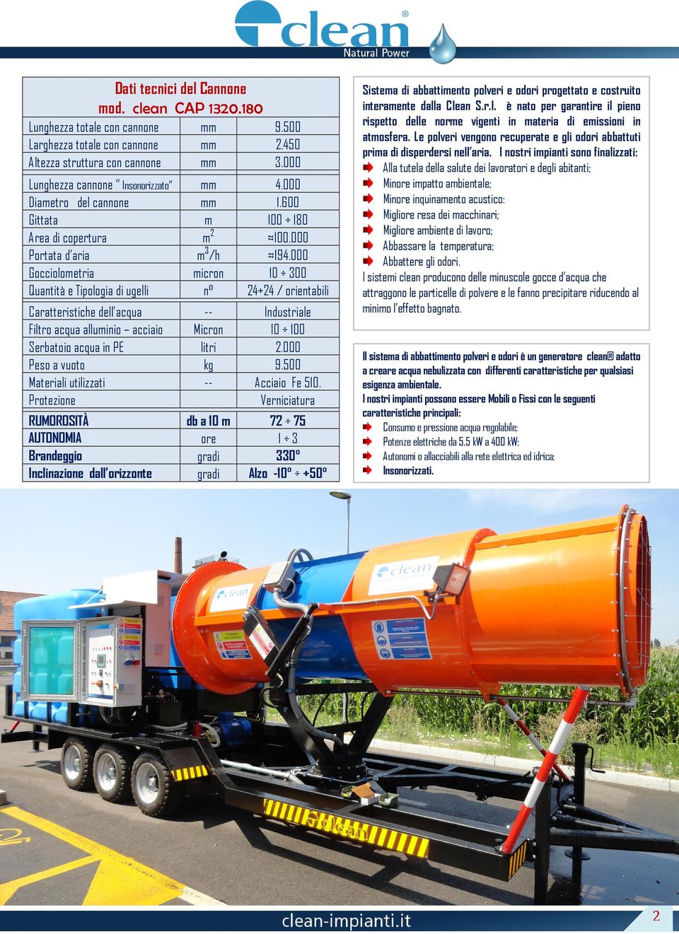 000 10 300 24+24 / orientabili Caratteristiche dell acqua Filtro acqua alluminio acciaio Serbatoio acqua in PE Peso a vuoto Materiali utilizzati Protezione -Micron litri kg -- Industriale 10 100 2.