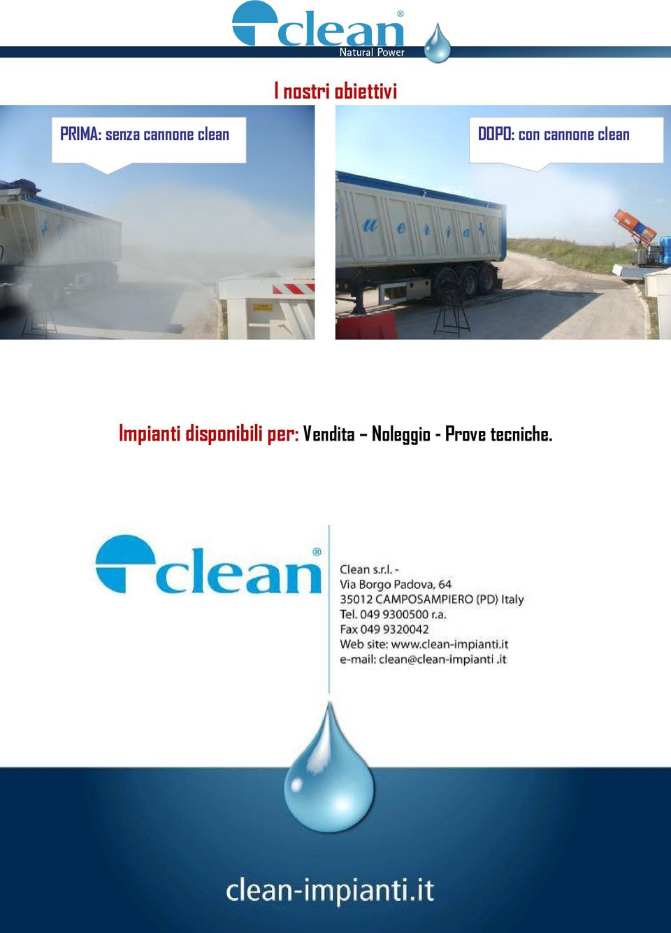 clean Impianti disponibili per: