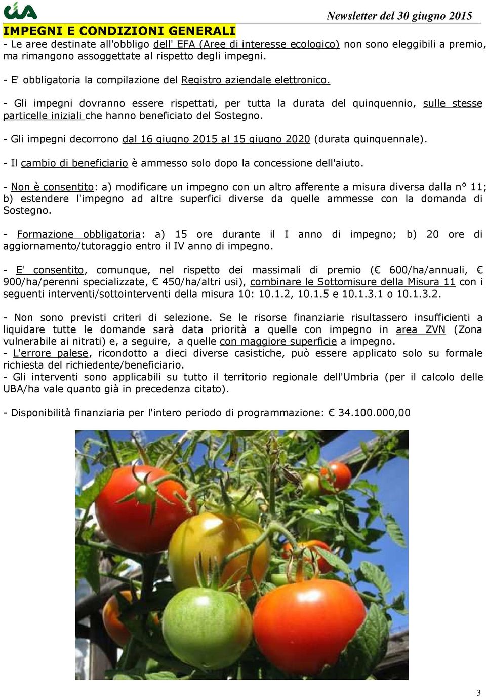 - Gli impegni dovranno essere rispettati, per tutta la durata del quinquennio, sulle stesse particelle iniziali che hanno beneficiato del Sostegno.