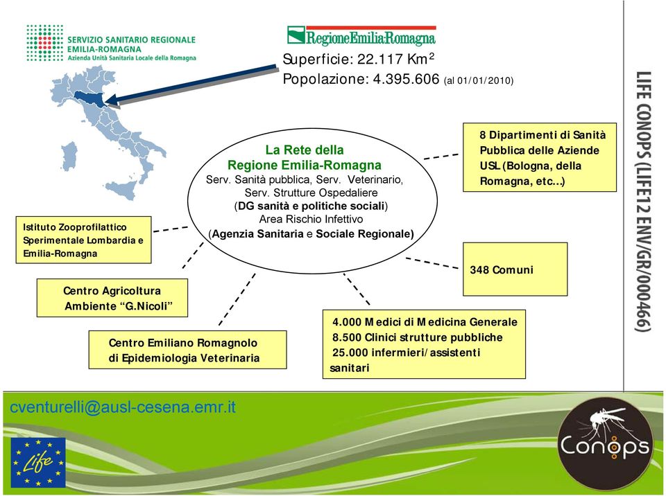 Nicoli Centro Emiliano Romagnolo di Epidemiologia Veterinaria La Rete della Regione Emilia-Romagna Serv. Sanità pubblica, Serv. Veterinario, Serv.