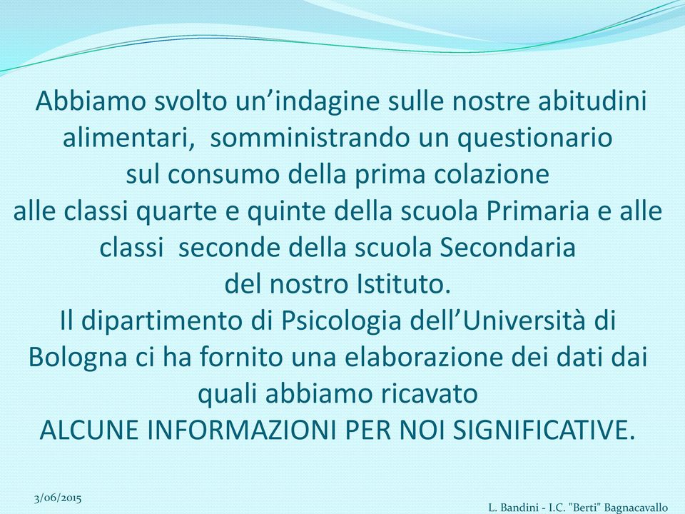 della scuola Secondaria del nostro Istituto.