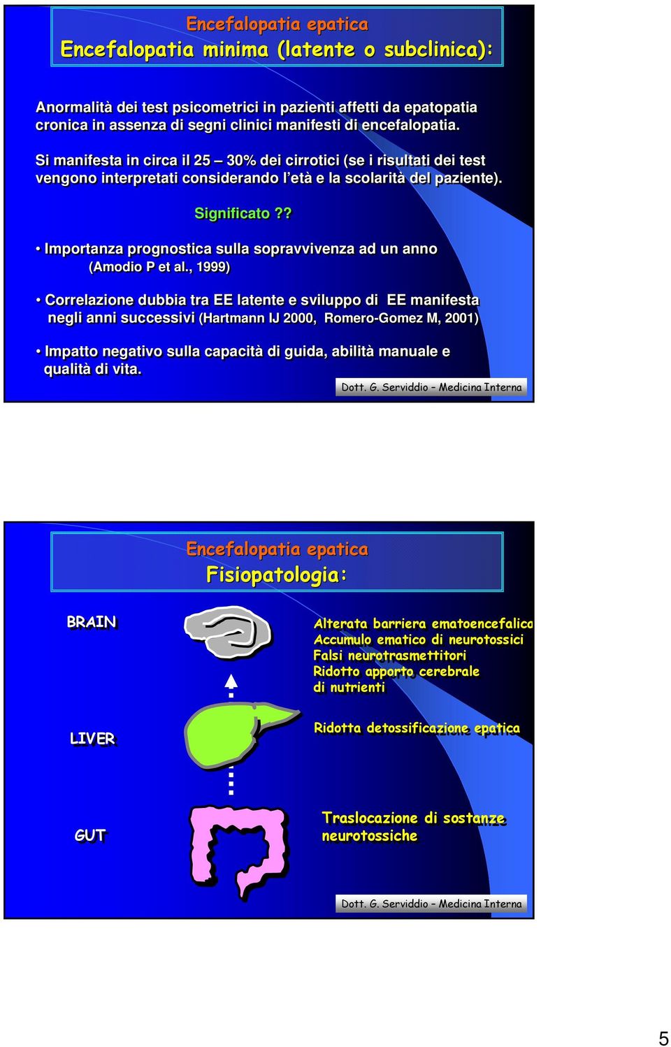 ? Importanza prognostica sulla sopravvivenza ad un anno (Amodio P et al.