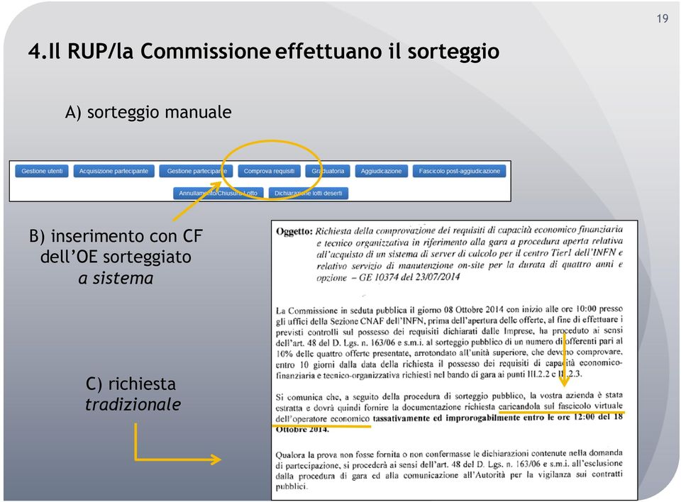 inserimento con CF dell OE