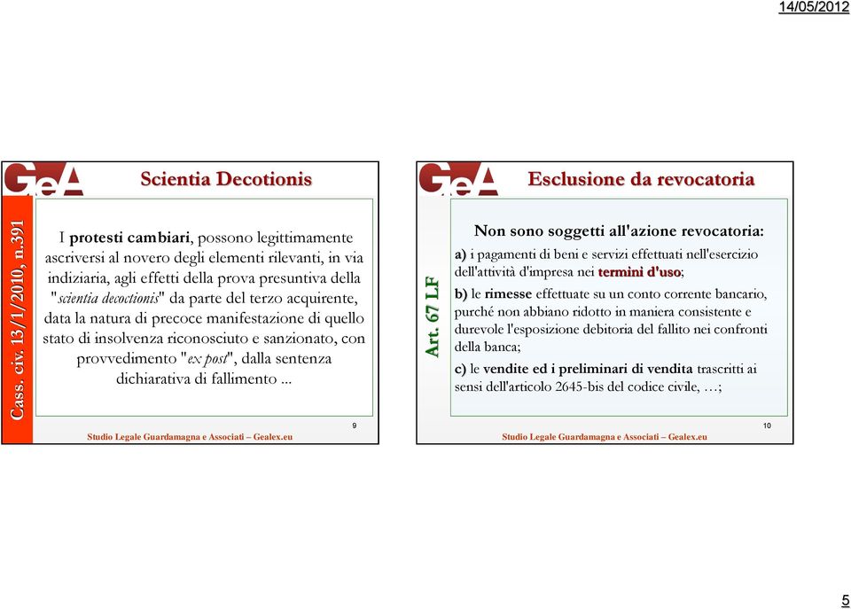 della "scientia decoctionis" da parte del terzo acquirente, data la natura di precoce manifestazione di quello stato di insolvenza riconosciuto e sanzionato, con provvedimento "ex post", dalla