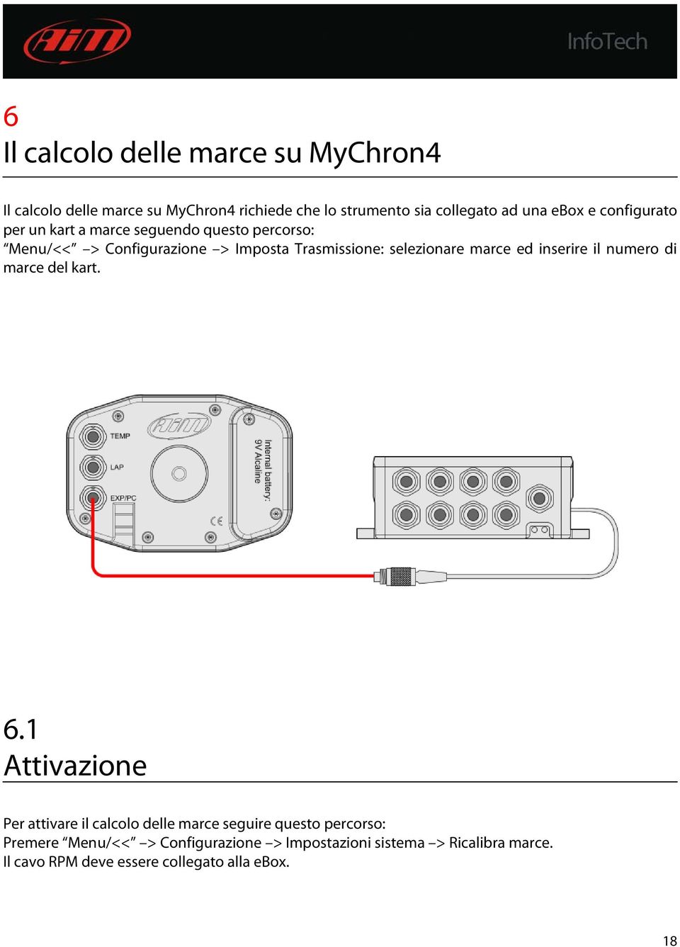 selezionare marce ed inserire il numero di marce del kart. 6.