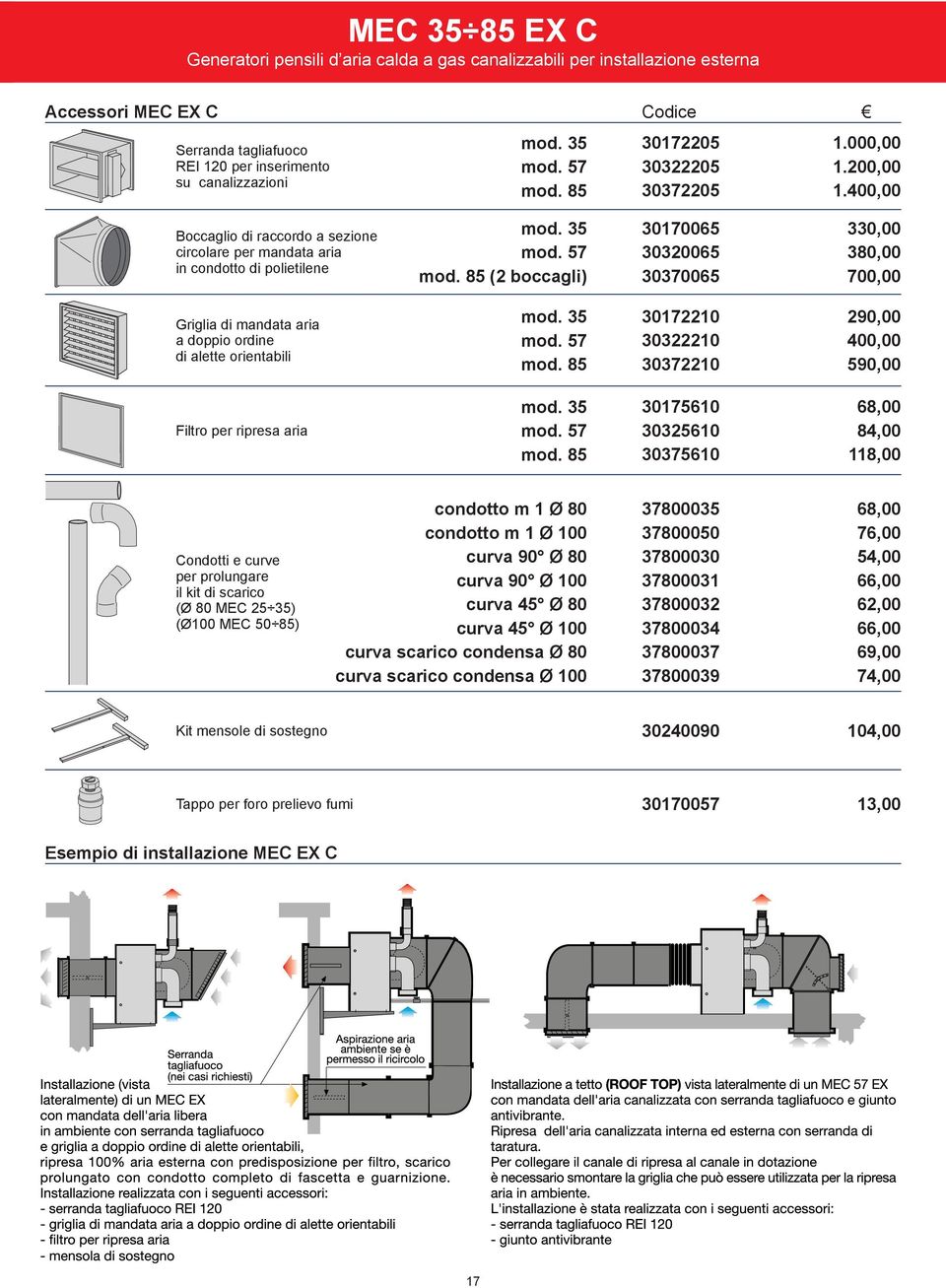 35 mod. 57 mod. 85 mod. 35 mod. 57 mod. 85 Codice 30172205 1.000,00 30322205 1.200,00 30372205 1.