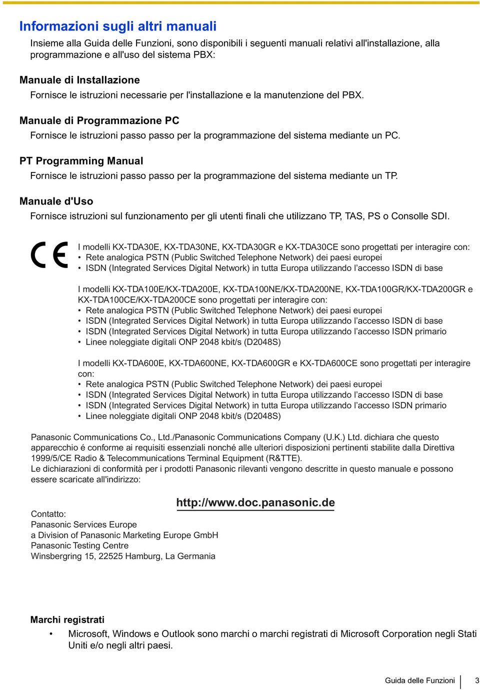 Manuale di Programmazione PC Fornisce le istruzioni passo passo per la programmazione del sistema mediante un PC.